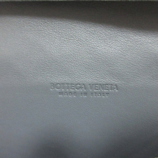 BOTTEGAVENETA Long Wallet Purse leather gray Two fold MAXI INTRECCIATO unisex(Unisex) Used Authentic