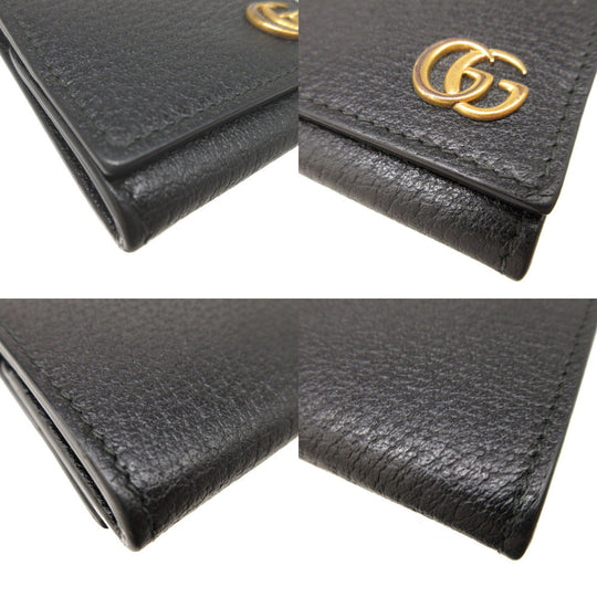 GUCCI Coin case 473959 leather black GG Marmont unisex(Unisex) Used Authentic