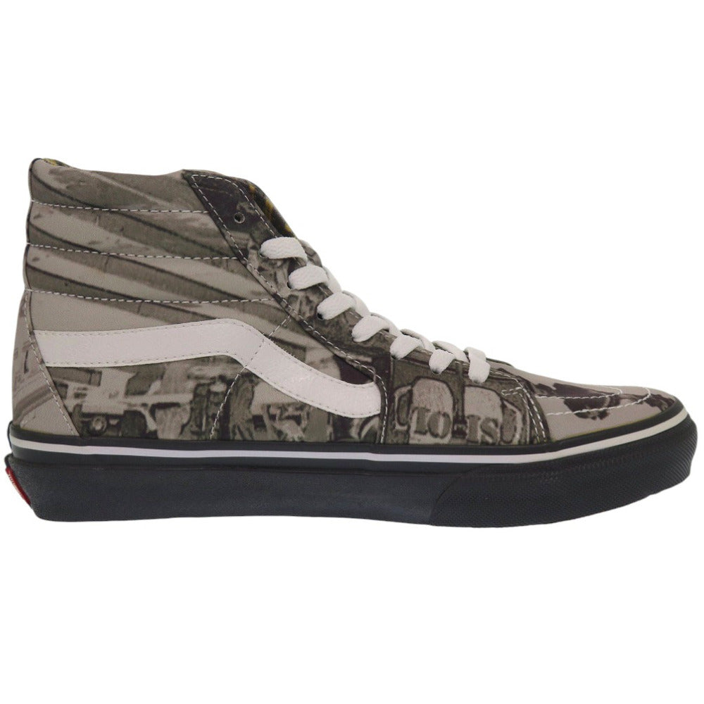 Vivienne Westwood sneakers PVC Monochrome Anglomania Piccadilly Circus Pattern High-Cut Sneakers 9.8" SK8-HI VANS VIVIENNE WESTWOOD ANGLOMANIA �~ VANS SK8-HI MONO mens 40 Used Authentic