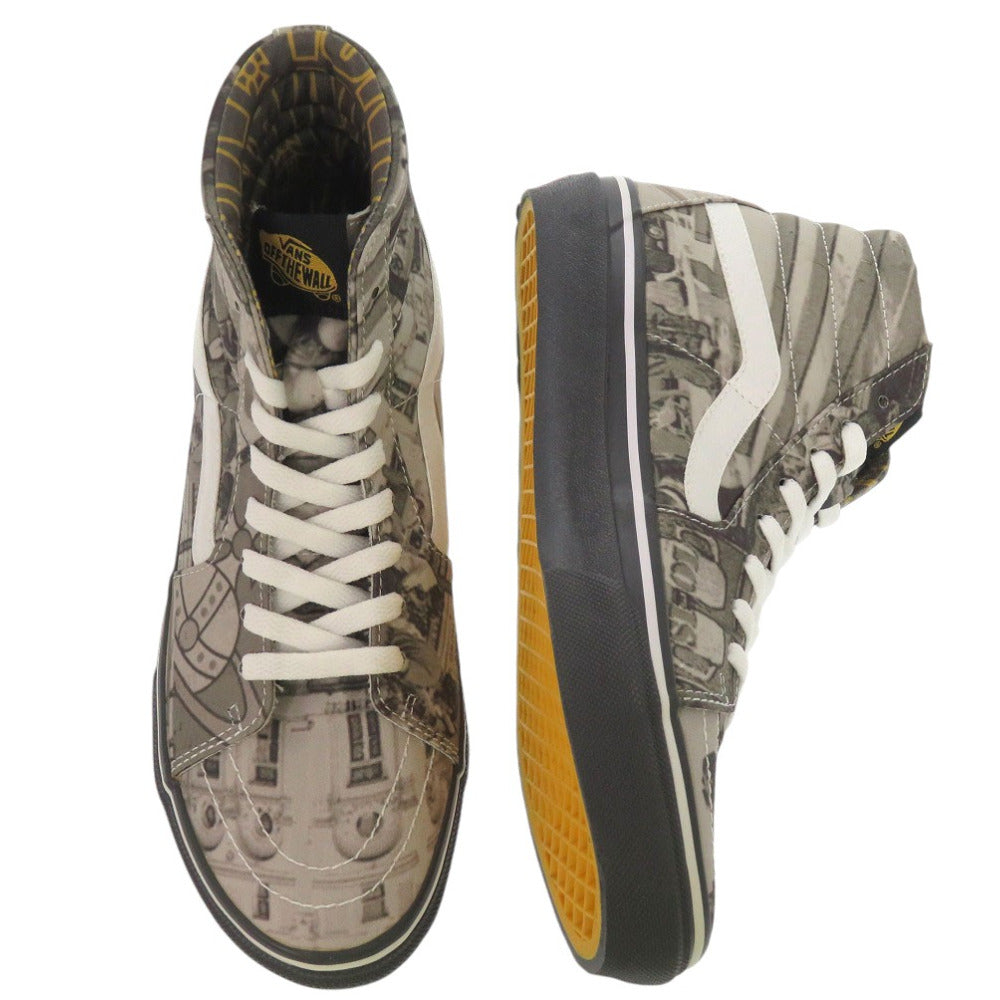 Vivienne Westwood sneakers PVC Monochrome Anglomania Piccadilly Circus Pattern High-Cut Sneakers 9.8" SK8-HI VANS VIVIENNE WESTWOOD ANGLOMANIA �~ VANS SK8-HI MONO mens 40 Used Authentic