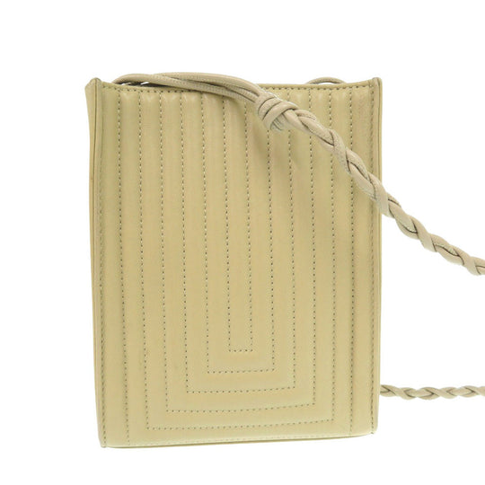 JIL SANDER Shoulder Bag leather beige Tangle SM Women Used Authentic