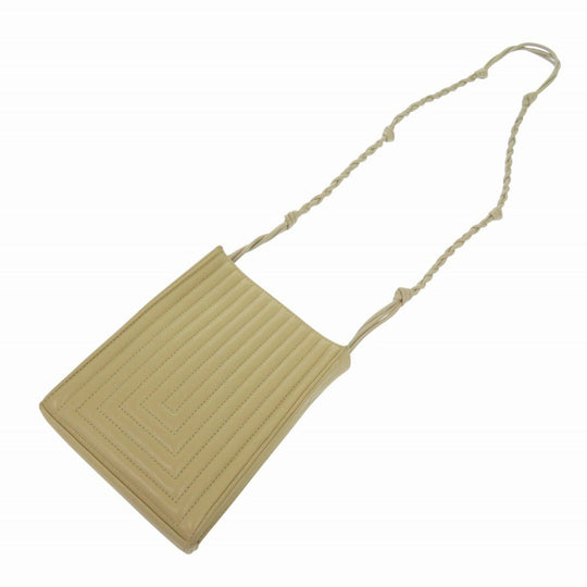 JIL SANDER Shoulder Bag leather beige Tangle SM Women Used Authentic