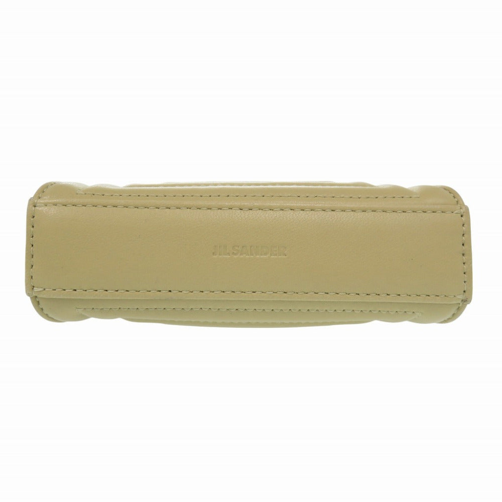 JIL SANDER Shoulder Bag leather beige Tangle SM Women Used Authentic