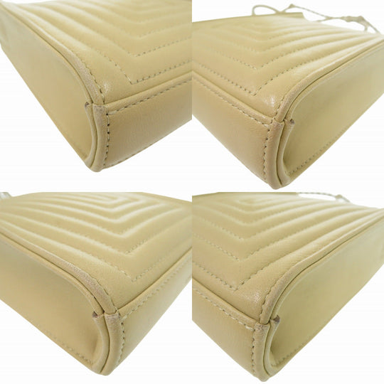 JIL SANDER Shoulder Bag leather beige Tangle SM Women Used Authentic
