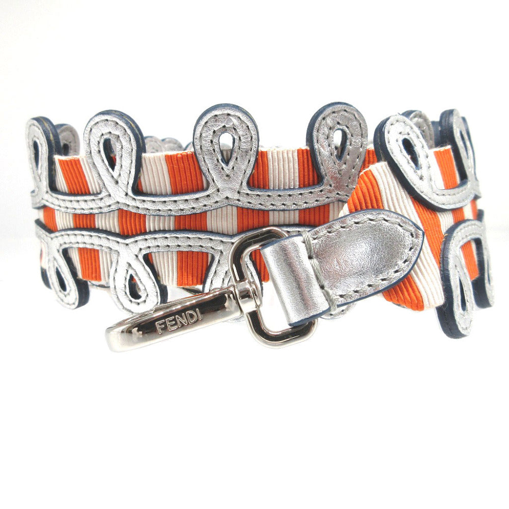 FENDI Shoulder strap Canvas, Leather Orange Strap you Women Used Authentic