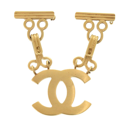 CHANEL Brooch metal gold COCO Mark Women Used Authentic