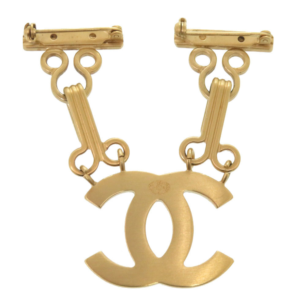 CHANEL Brooch metal gold COCO Mark Women Used Authentic