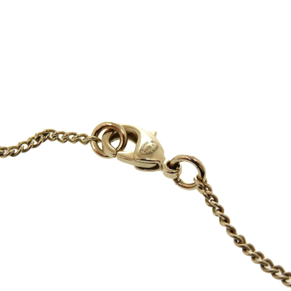 CHANEL Necklace Fake pearls, stones Champagne Gold COCO Mark Women Used Authentic