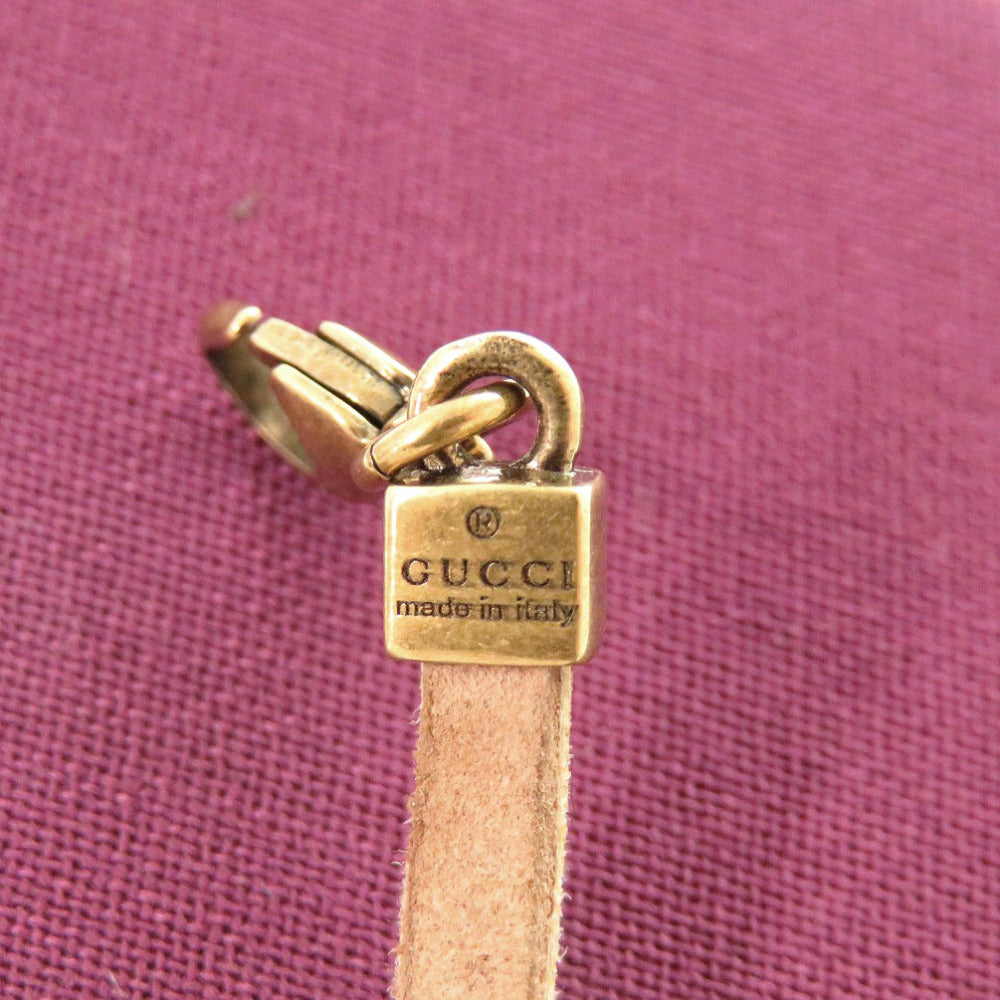 GUCCI bracelet 651557 I5671 8061 Metal, Leather gold Crystal Double G Bracelet Women Used Authentic