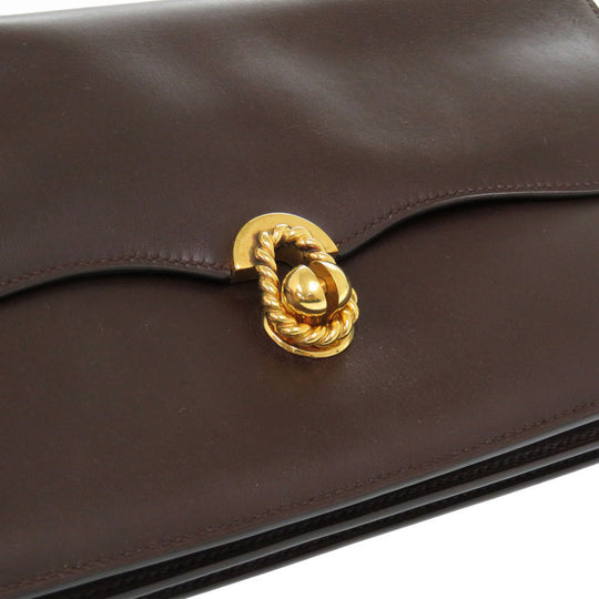 HERMES Handbag Box scarf Brown Escal Women Used Authentic