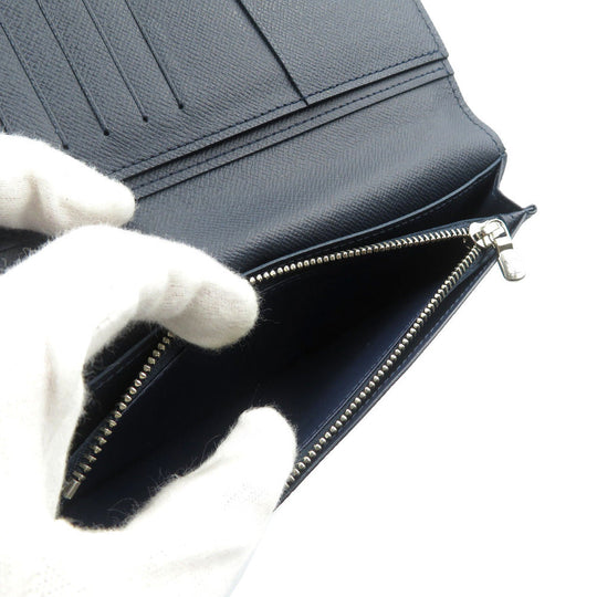 LOUIS VUITTON Long Wallet Purse M30502 Taiga Navy Taiga Portefeuille Braza mens Used Authentic