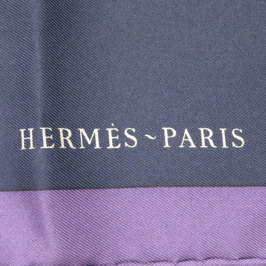 HERMES scarf silk multicolor Floral Horse Twill Scarf Carre45 Flower Horse Gavroche Robe Legere Detail Women Used Authentic
