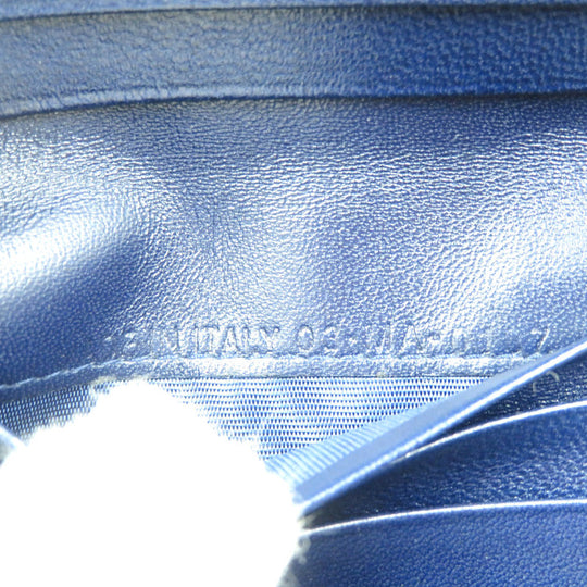 Christian Dior Bifold Wallet leather Navy Women Used Authentic