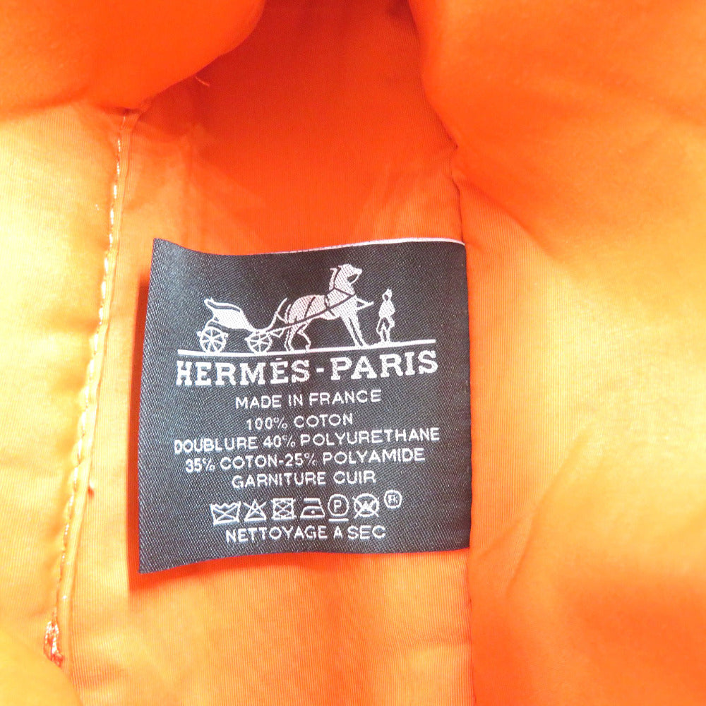 HERMES Pouch Cotton, Leather Orange Boride pouch mini mini Women Used Authentic