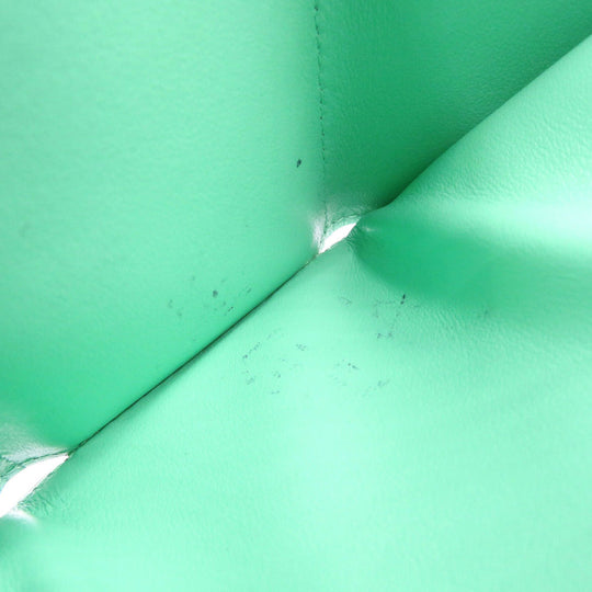 BOTTEGAVENETA Tri-fold wallet Calfskin green INTRECCIATO Compact wallet Women Used Authentic