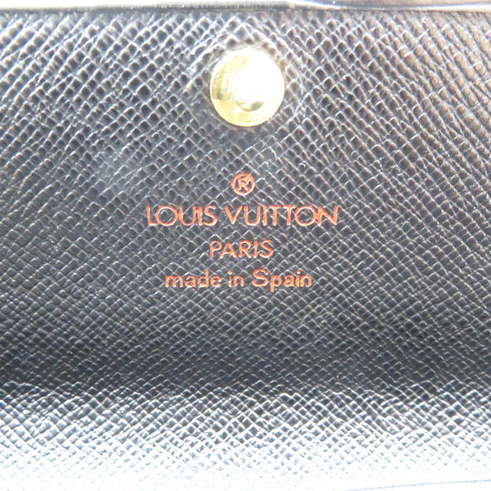 LOUIS VUITTON Long Wallet Purse M63592 Epi Leather Noir Two fold Epi Pochette Porto Monnet Credit mens Used Authentic
