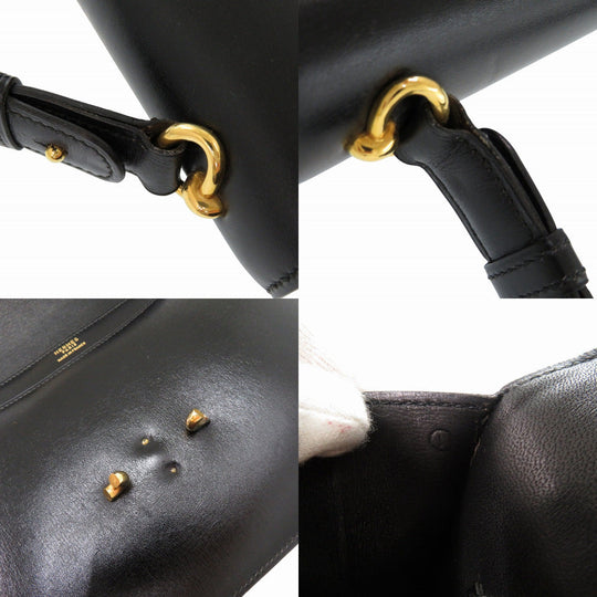 HERMES Shoulder Bag Box scarf black vintage fonsbell Women Used Authentic