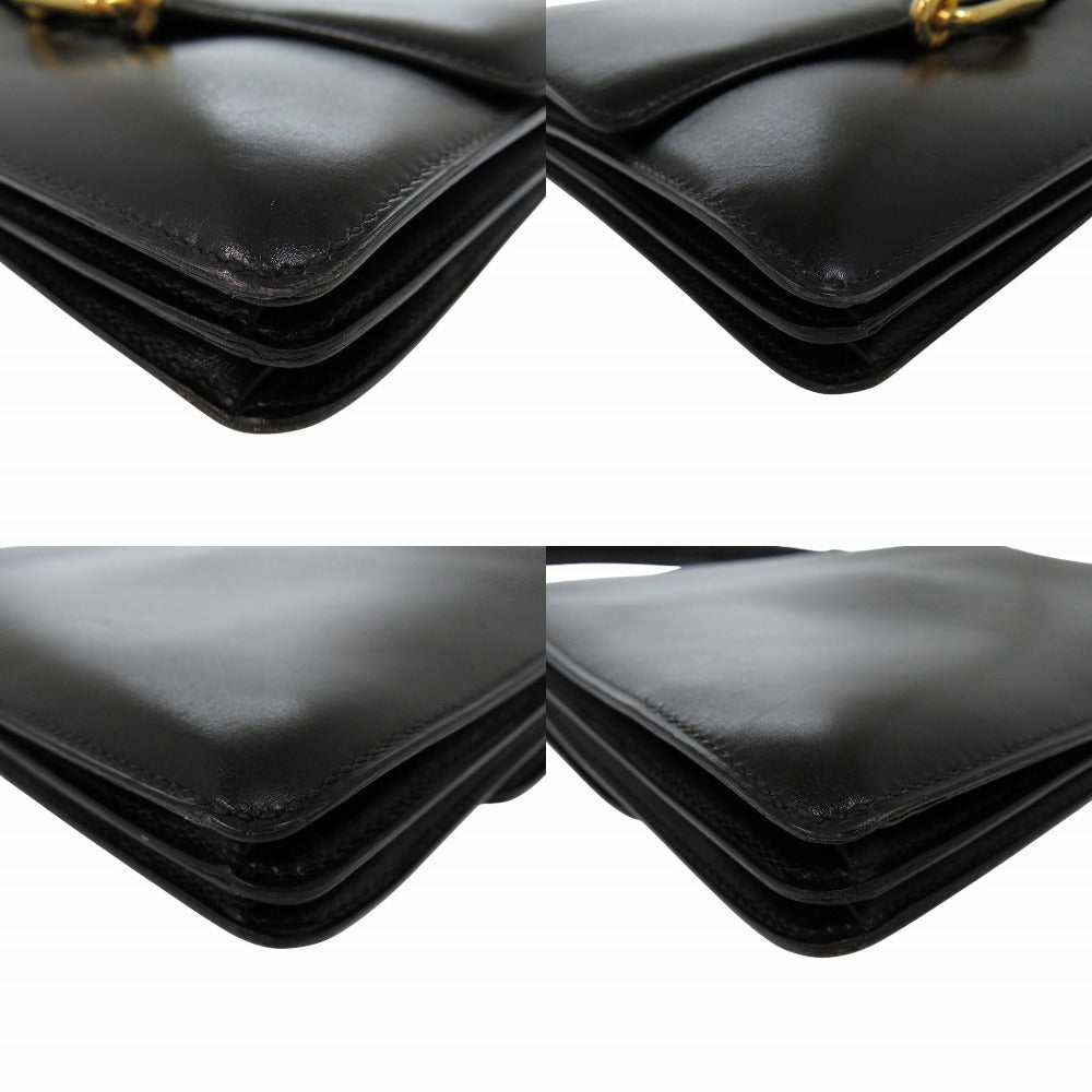 HERMES Shoulder Bag Box scarf black vintage fonsbell Women Used Authentic