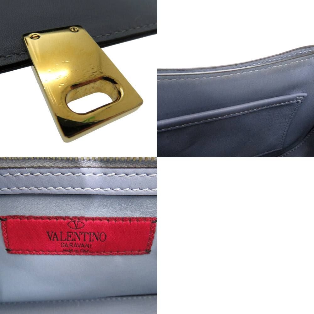Valentino Garavani Shoulder Bag leather Light blue Valentino Garavani Chain Link Shoulder Bag Light Blue Women Used Authentic