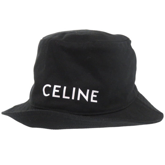 CELINE hat 2AU5B968P cotton black Bucket hat size L Women L Used Authentic