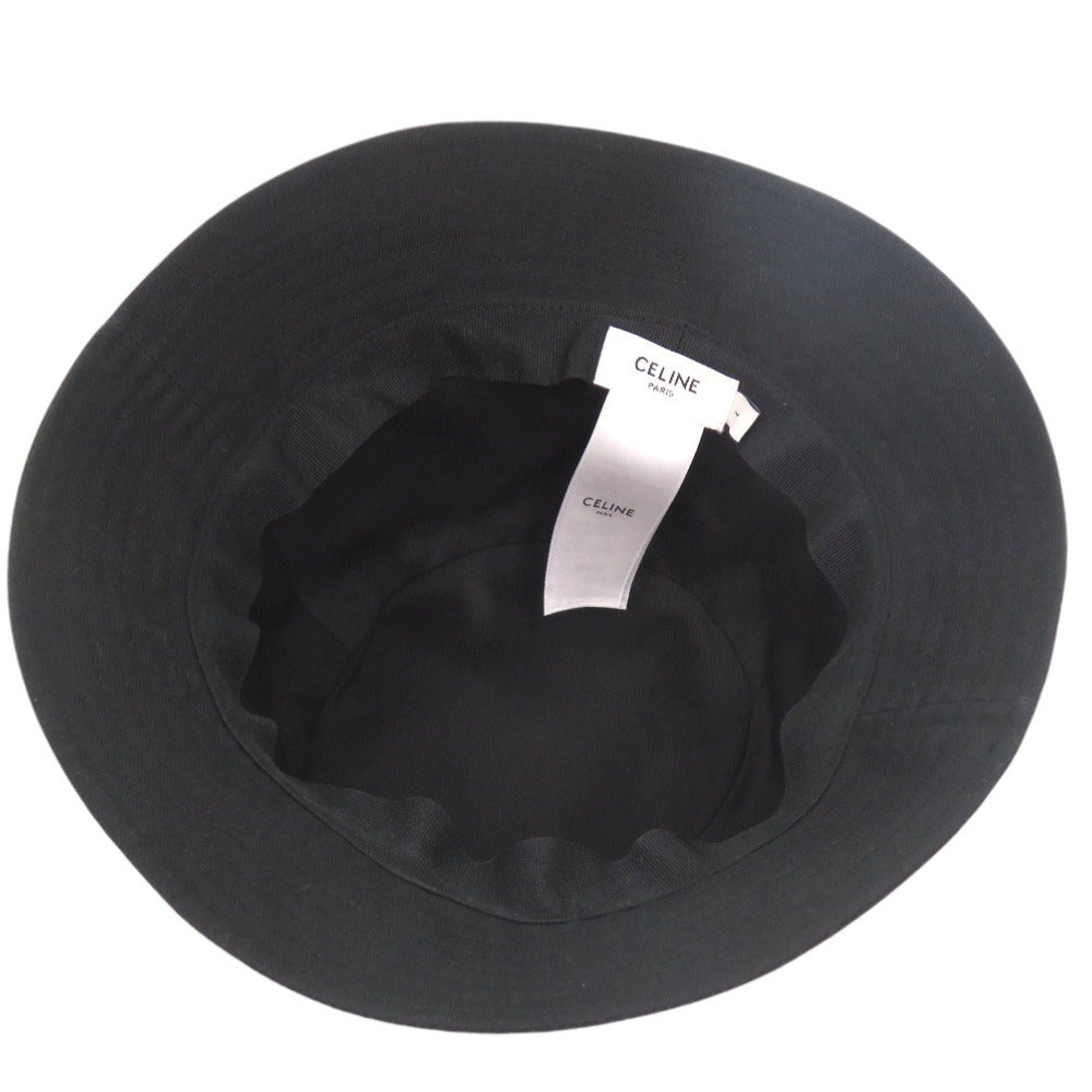 CELINE hat 2AU5B968P cotton black Bucket hat size L Women L Used Authentic