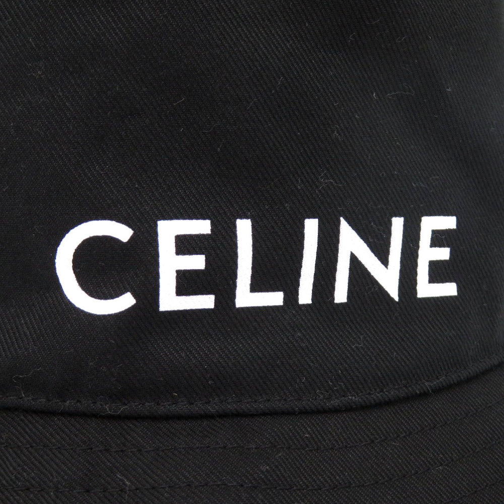CELINE hat 2AU5B968P cotton black Bucket hat size L Women L Used Authentic