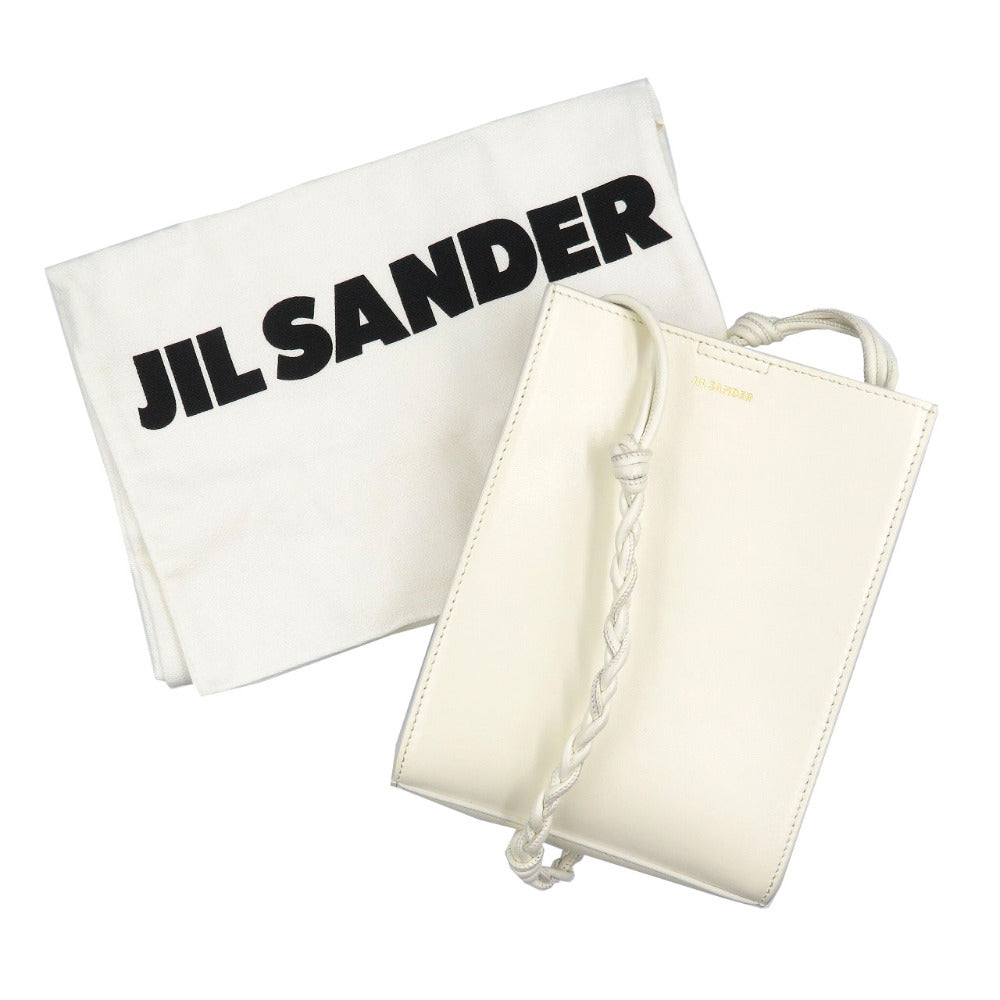 JIL SANDER Shoulder Bag leather white Tangle SM Women Used Authentic