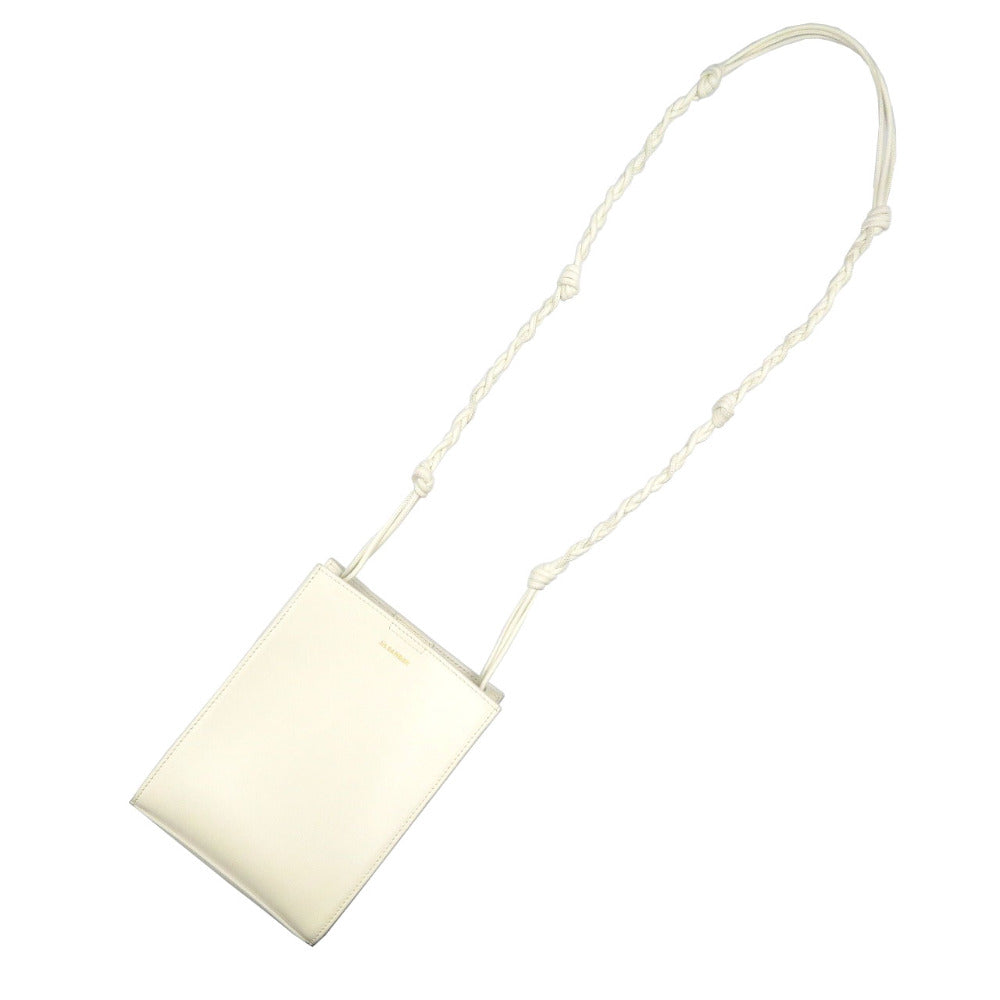 JIL SANDER Shoulder Bag leather white Tangle SM Women Used Authentic