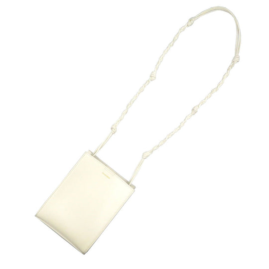JIL SANDER Shoulder Bag leather white Tangle SM Women Used Authentic