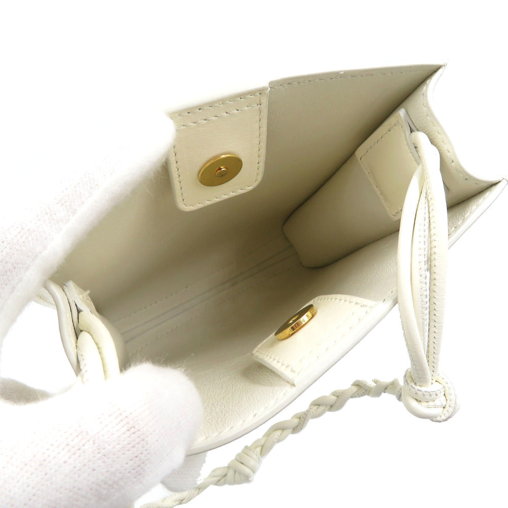 JIL SANDER Shoulder Bag leather white Tangle SM Women Used Authentic