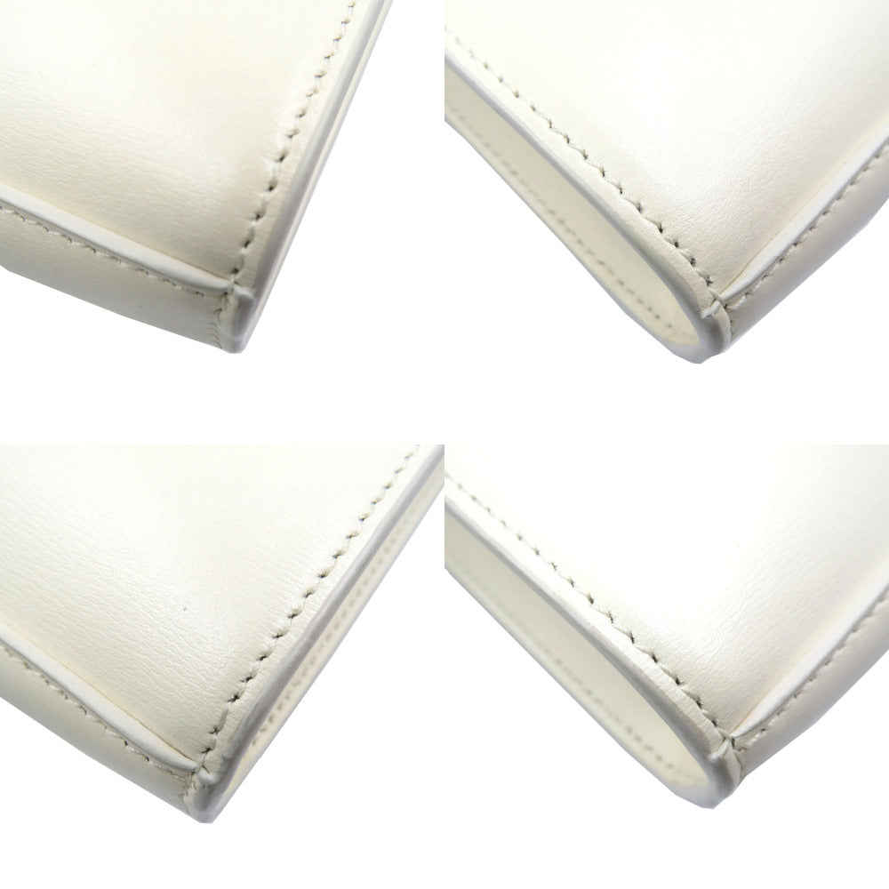 JIL SANDER Shoulder Bag leather white Tangle SM Women Used Authentic