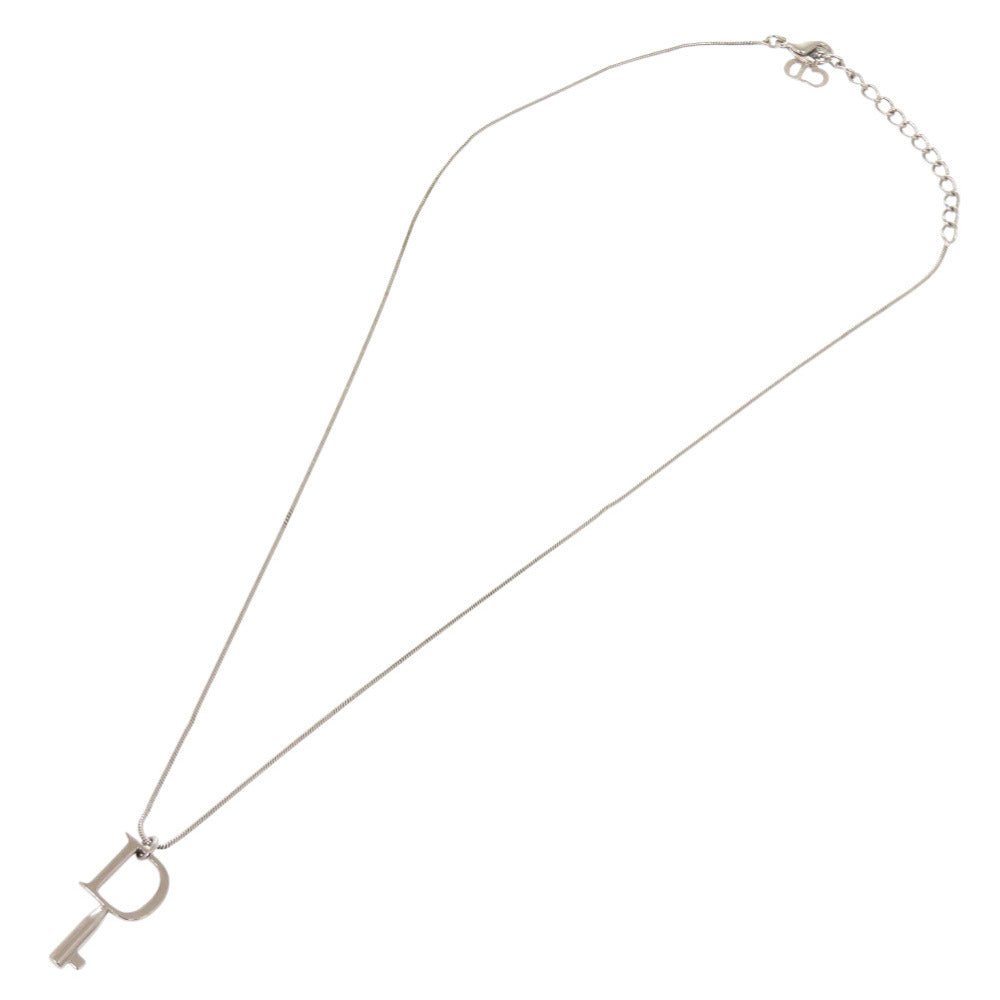 Dior Necklace metal Silver D key Women Used Authentic