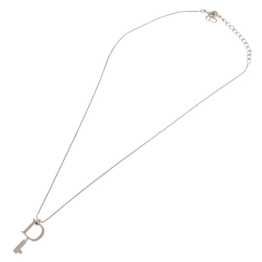 Dior Necklace metal Silver D key Women Used Authentic