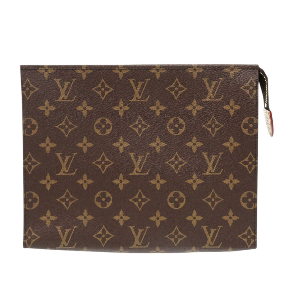 LOUIS VUITTON Clutch bag M47542 Monogram canvas Brown Monogram Poche toilette26 Women Used Authentic