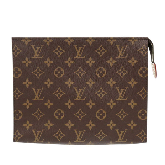 LOUIS VUITTON Clutch bag M47542 Monogram canvas Brown Monogram Poche toilette26 Women Used Authentic