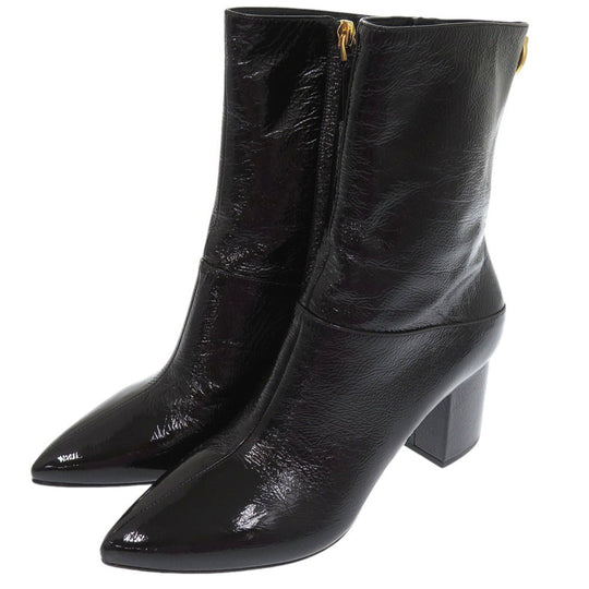 Valentino Garavani boots SW0S0S61 XJI 0NO leather black Rockstud patent EU39 chunky heel short boots Women 39 Used Authentic