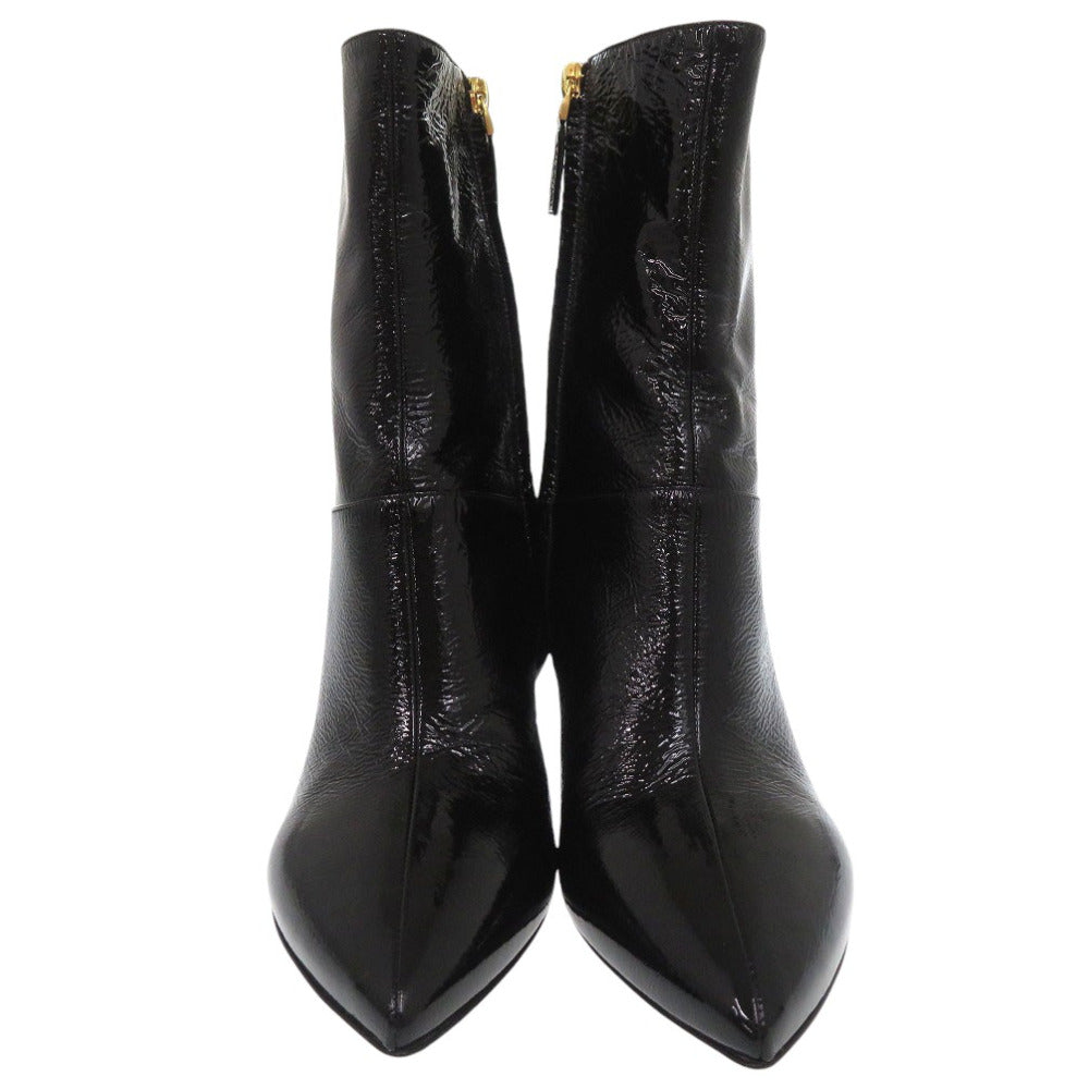 Valentino Garavani boots SW0S0S61 XJI 0NO leather black Rockstud patent EU39 chunky heel short boots Women 39 Used Authentic