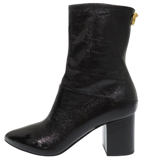 Valentino Garavani boots SW0S0S61 XJI 0NO leather black Rockstud patent EU39 chunky heel short boots Women 39 Used Authentic