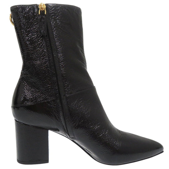 Valentino Garavani boots SW0S0S61 XJI 0NO leather black Rockstud patent EU39 chunky heel short boots Women 39 Used Authentic