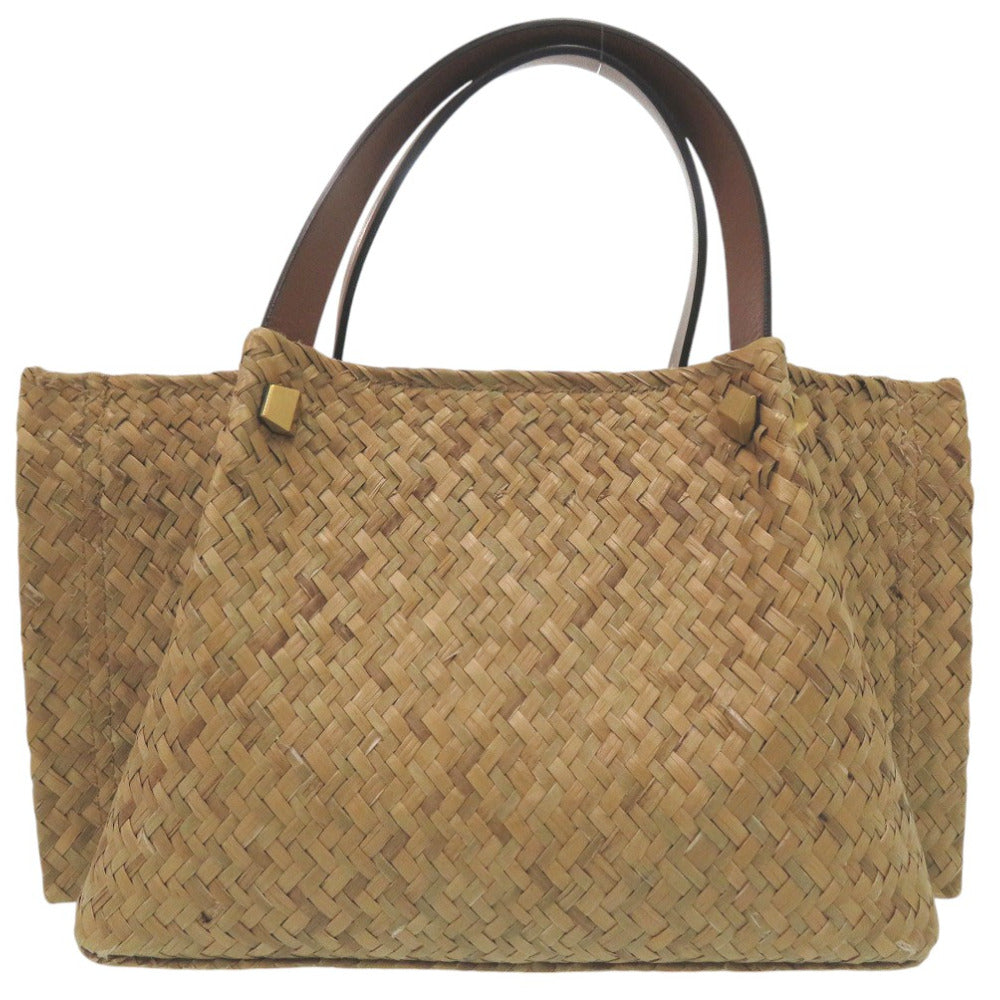 Valentino Garavani Tote Bag straw beige V logo straw studs 2way crossbody Women Used Authentic
