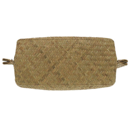 Valentino Garavani Tote Bag straw beige V logo straw studs 2way crossbody Women Used Authentic