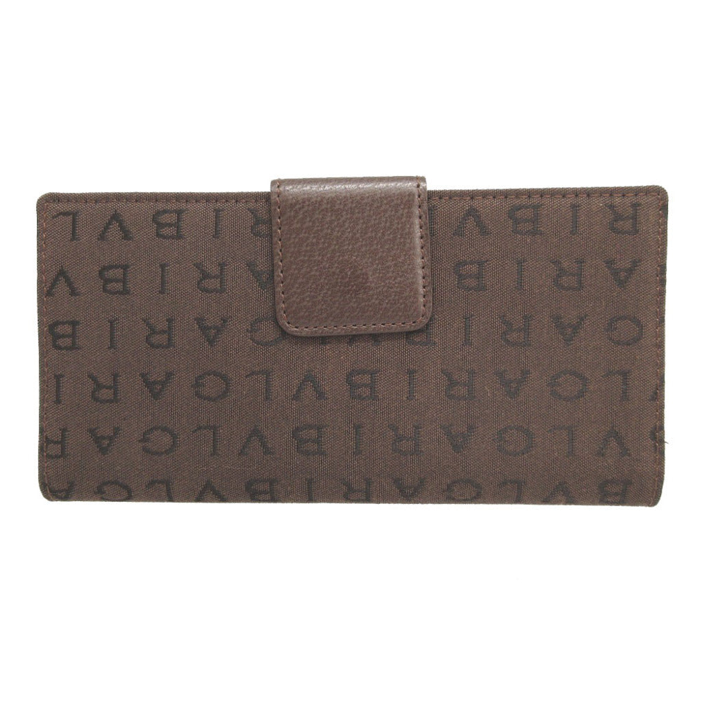 BVLGARI Long Wallet Purse canvas Brown W Hook Wallet  Bulgari Bulgari Women(Unisex) Used Authentic