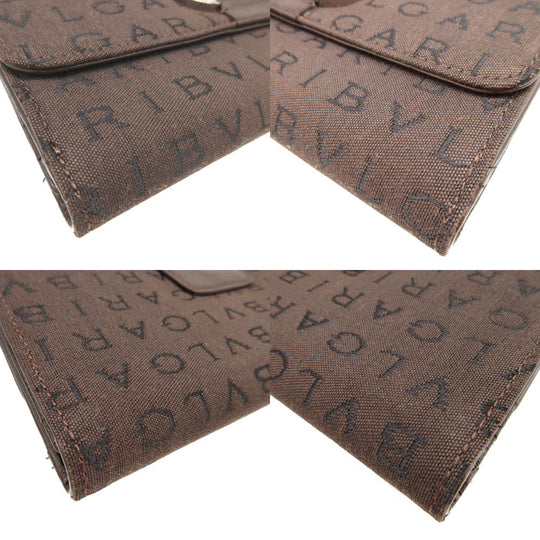 BVLGARI Long Wallet Purse canvas Brown W Hook Wallet  Bulgari Bulgari Women(Unisex) Used Authentic