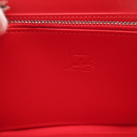 Christian Louboutin Long Wallet Purse leather black Zip Around studs Panettone Women(Unisex) Used Authentic