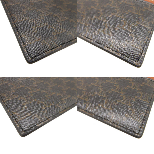 CELINE Card Case F-SD-1223 leather Brown Triomphe Women(Unisex) Used Authentic