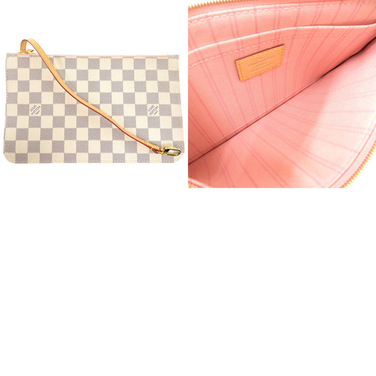 LOUIS VUITTON Tote Bag N41605 Damier Azur Canvas Rose Valerie Damier Azur New Neverfull MM Women Used Authentic