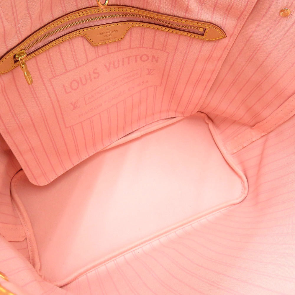 LOUIS VUITTON Tote Bag N41605 Damier Azur Canvas Rose Valerie Damier Azur New Neverfull MM Women Used Authentic