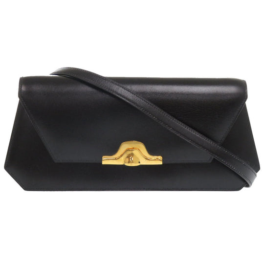 HERMES Shoulder Bag Box scarf black Napoleon Women Used Authentic