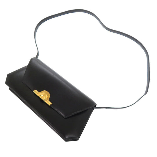 HERMES Shoulder Bag Box scarf black Napoleon Women Used Authentic