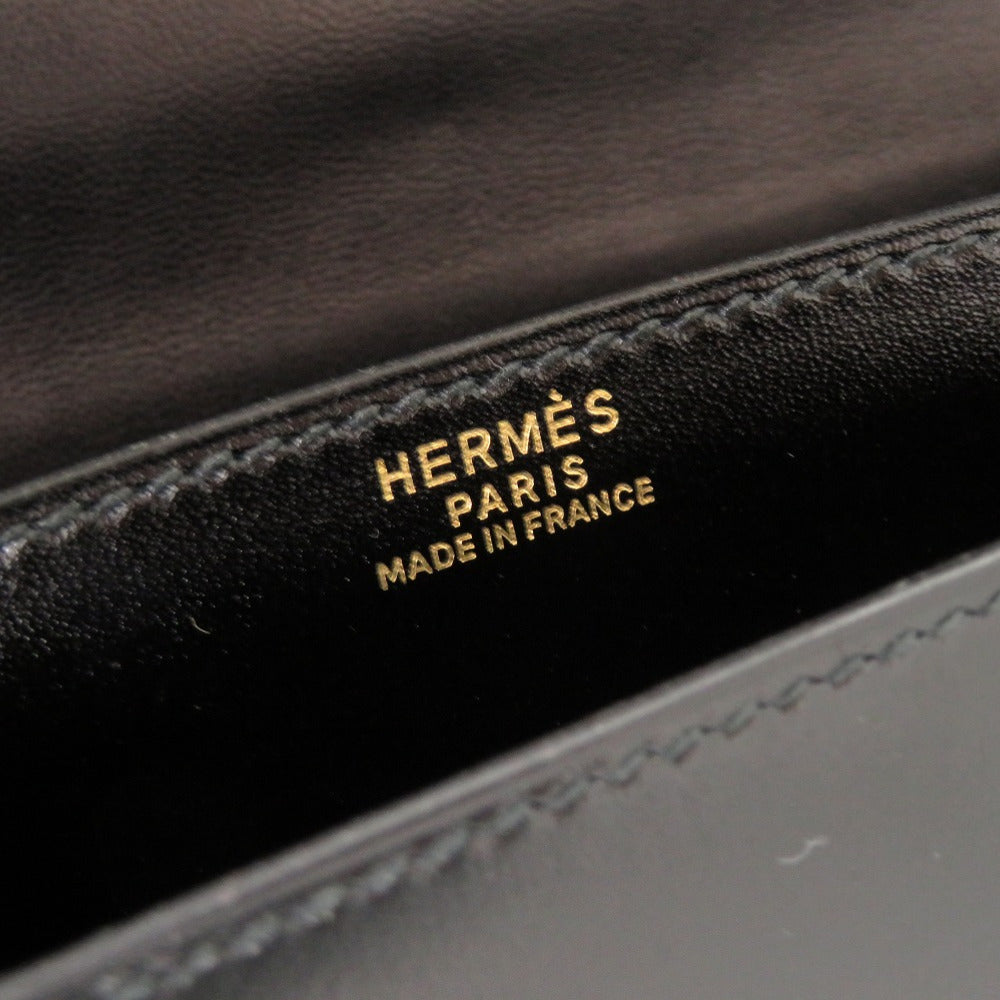 HERMES Shoulder Bag Box scarf black Napoleon Women Used Authentic